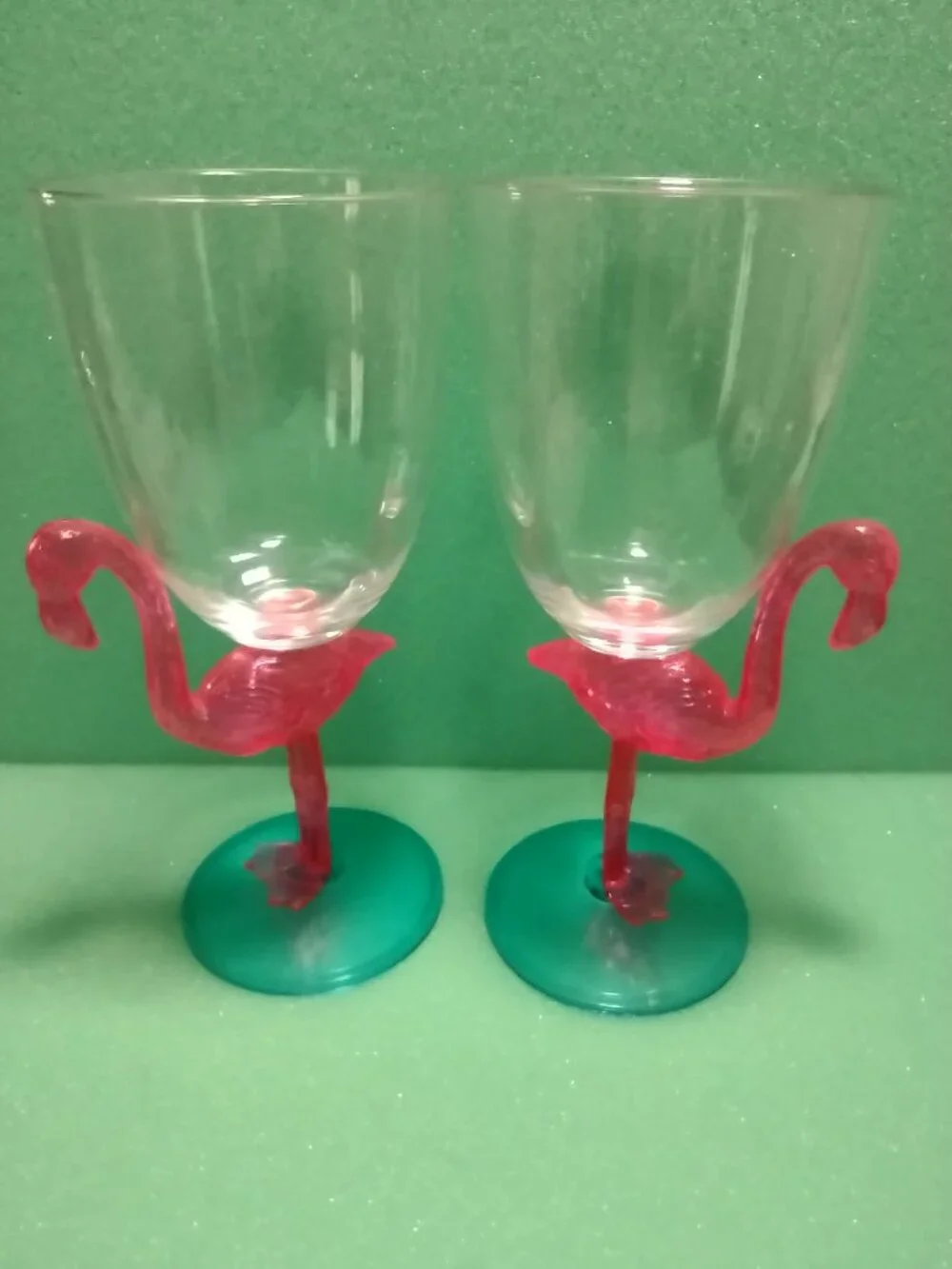 Set Of 2 Tropical Flamingo 20Oz Acrylic Wine Glass